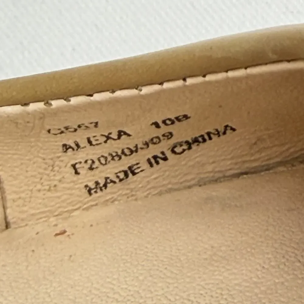 Coach Alexa Pumps Size 10B Nude Leather Heels Signature Logo Platform Stiletto